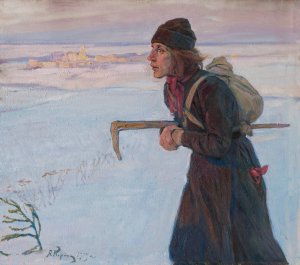 The Monk by Aleksei Mikhailovich Korin Oil Painting
