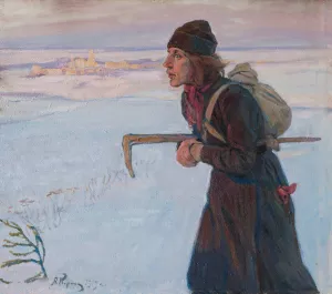 The Monk by Aleksei Mikhailovich Korin Oil Painting