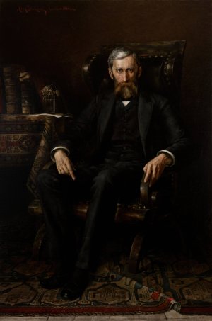Portrait of Adam Asnyk by Aleksy Strazynski Oil Painting