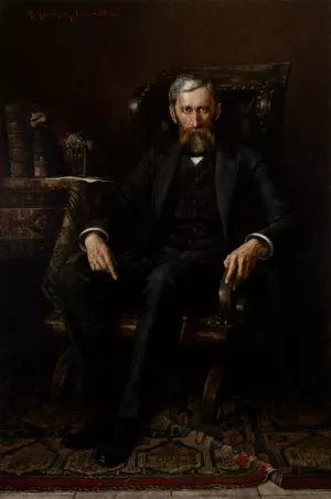 Portrait of Adam Asnyk by Aleksy Strazynski Oil Painting