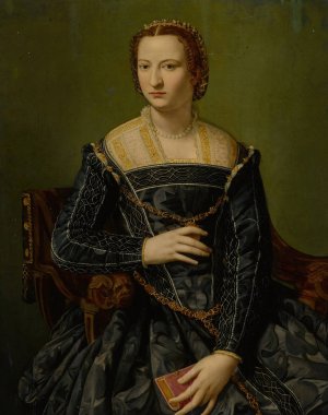 Portrait of a lady in black by Alessandro Allori Oil Painting