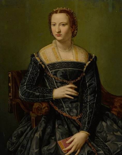 Main Product Photo of Portrait of a lady in black Painting by Alessandro Allori