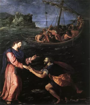 St Peter Walking on the Water painting by Alessandro Allori