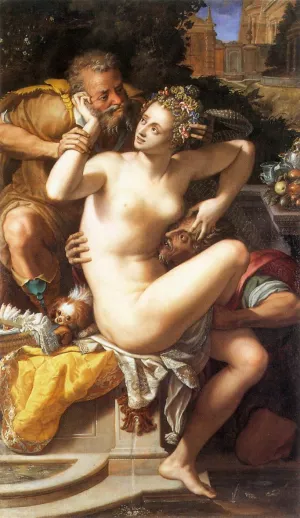 Susanna and The Elders Oil painting by Alessandro Allori