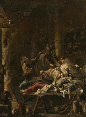Cardplayers By a Fire Oil painting by Alessandro Magnasco