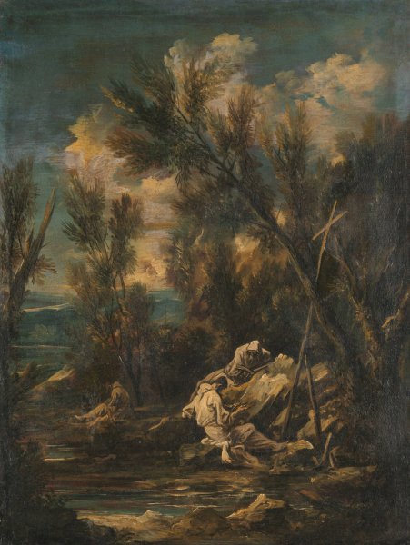 Main Product Photo of Carthusian Monks in a Landscape  Painting by Alessandro Magnasco