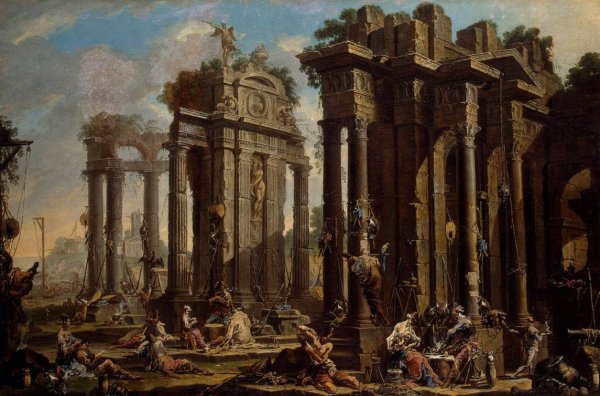 Main Product Photo of Halt of the Brigands Painting by Alessandro Magnasco