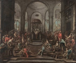 Interior of a Synagogue by Alessandro Magnasco Oil Painting
