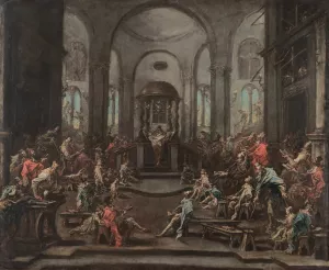 Interior of a Synagogue Oil painting by Alessandro Magnasco