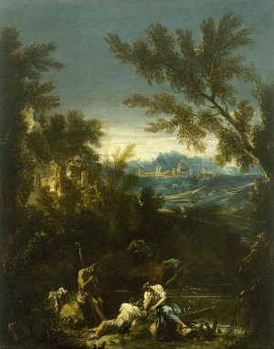 Landscape with Figures Oil painting by Alessandro Magnasco
