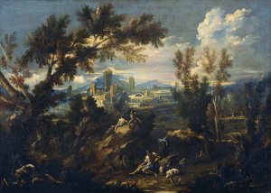 Landscape with Shepherds by Alessandro Magnasco Oil Painting