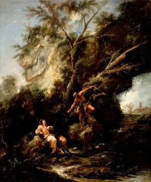 Landscape with the Temptation of Christ by Alessandro Magnasco Oil Painting