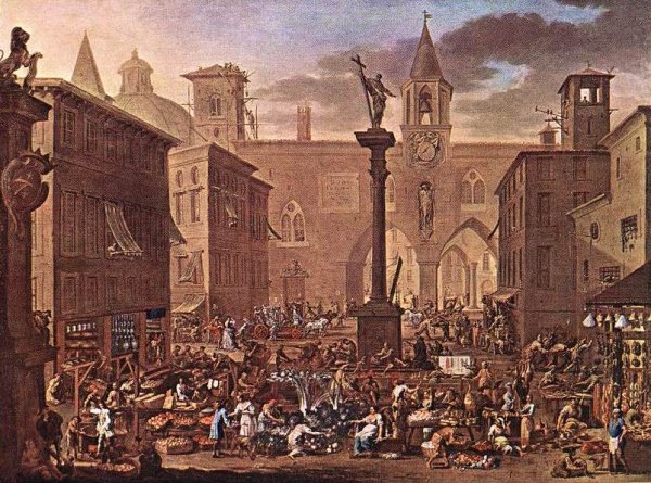 Main Product Photo of Market Painting by Alessandro Magnasco
