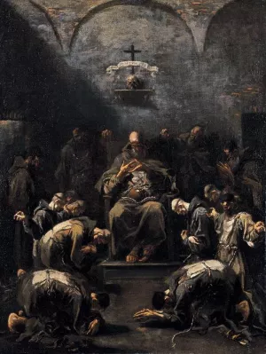 Prayer of the Penitent Monks Oil painting by Alessandro Magnasco