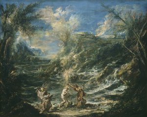 The Baptism of Christ by Alessandro Magnasco Oil Painting