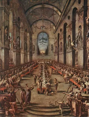 The Observant Friars in the Refectory by Alessandro Magnasco - Oil Painting Reproduction