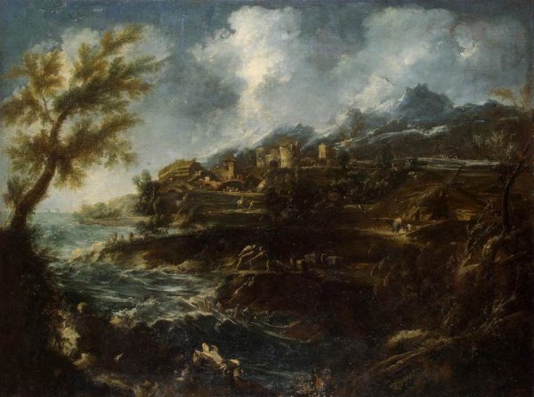 Main Product Photo of The Seashore Painting by Alessandro Magnasco
