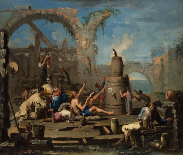 The Tame Magpie  by Alessandro Magnasco - Hand-Painted Oil Painting Reproduction