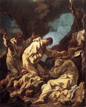 Three Camaldolite Monks at Prayer Oil painting by Alessandro Magnasco