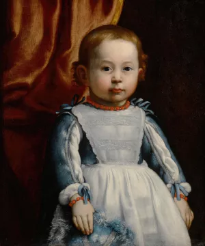 Portrait of Prince Augusto Chigi, age 21 months by Alessandro Mattia Da Farnese Oil Painting