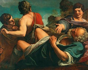 The Drunkenness of Noah by Alessandro Tiarini Oil Painting