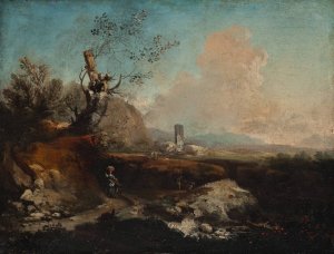 Landscape with a Tower by Alessio De Marchis Oil Painting