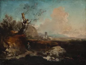 Landscape with a Tower by Alessio De Marchis Oil Painting