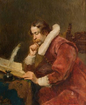 The Cavalier-Scholar by Alex De Andreis Oil Painting