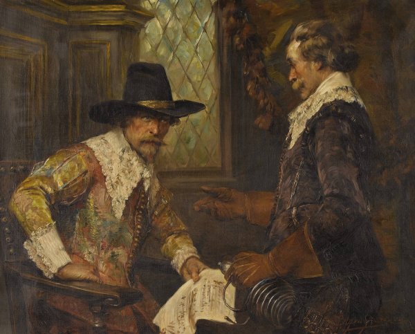 The Message by Alex De Andreis - Hand-Painted Oil Painting Reproduction