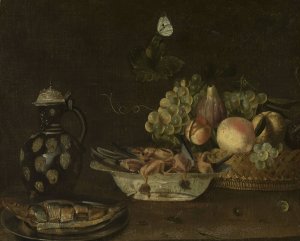 Still life with a herring by Alexander Adriaenssen Oil Painting
