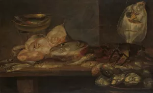 Still Life with Fish by Alexander Adriaenssen Oil Painting