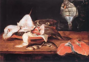 Still-Life with Fish by Alexander Adriaenssen Oil Painting