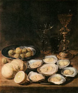 Still-Life with Oysters by Alexander Adriaenssen Oil Painting