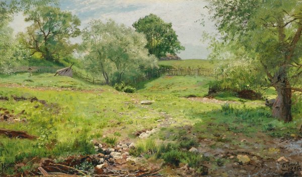 Main Product Photo of Summer Landscape  Painting by Alexander Alexandrovich Kiselev