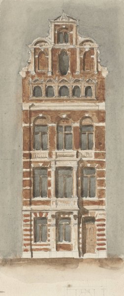 Ontwerp van de gevel van een stadshuis by Alexander Bleijs Oil Painting