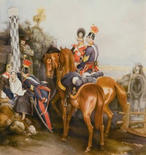 The Charming Officer by Alexander Bogdanovich Villevalde Oil Painting