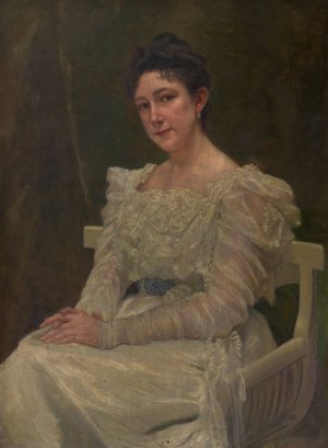 Hermine Kunz, geb. Hutterstrasser by Alexander Demetrius Goltz Oil Painting