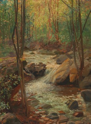 Woodland Stream by Alexander Demetrius Goltz Oil Painting