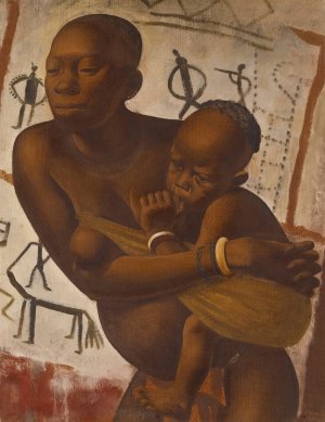 Banda Woman With Her Child by Alexander Evgenievich Yakovlev Oil Painting