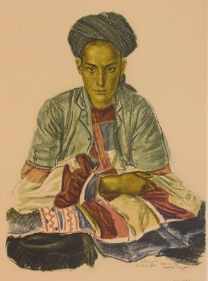 Cherzea, Fils d'un Chef Nomade by Alexander Evgenievich Yakovlev Oil Painting