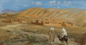 In the desert of Afghanistan by Alexander Evgenievich Yakovlev Oil Painting