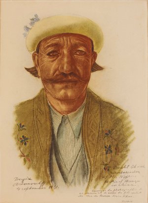 L'Ambassadeur du Mir de Hounza, aupres du Gouvernement de Kachgar by Alexander Evgenievich Yakovlev Oil Painting