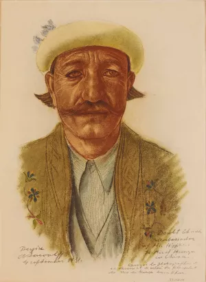 L'Ambassadeur du Mir de Hounza, aupres du Gouvernement de Kachgar by Alexander Evgenievich Yakovlev Oil Painting