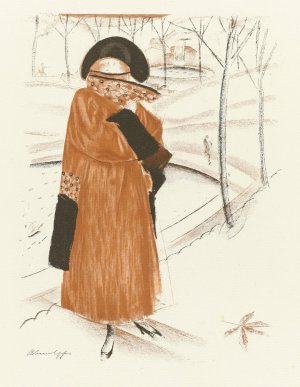 L'Heure du rendez-vous ; Manteau d'apres-midi, de Paul Poiret by Alexander Evgenievich Yakovlev Oil Painting