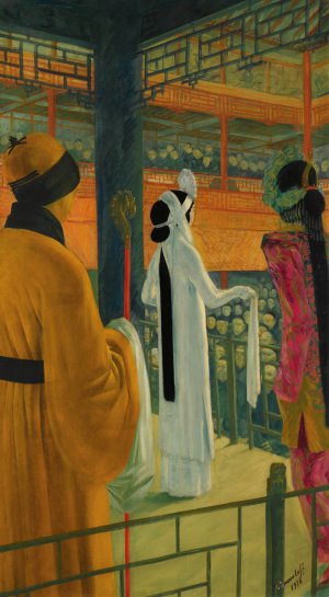 Opera In Peking by Alexander Evgenievich Yakovlev Oil Painting