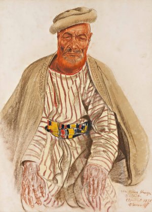 Portrait of A Hunza Tribesman by Alexander Evgenievich Yakovlev Oil Painting