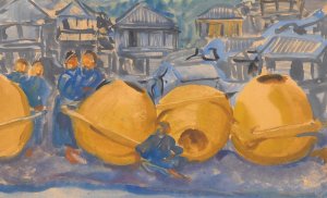 Rice Pots by Alexander Evgenievich Yakovlev Oil Painting