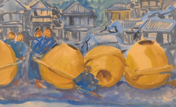 Main Product Photo of Rice Pots Painting by Alexander Evgenievich Yakovlev