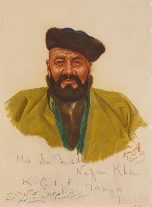 Sir Mohamed Nazim Khan, Mir de Hounza, Baltit by Alexander Evgenievich Yakovlev Oil Painting