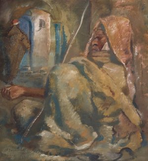 The Beggar by Alexander Evgenievich Yakovlev Oil Painting